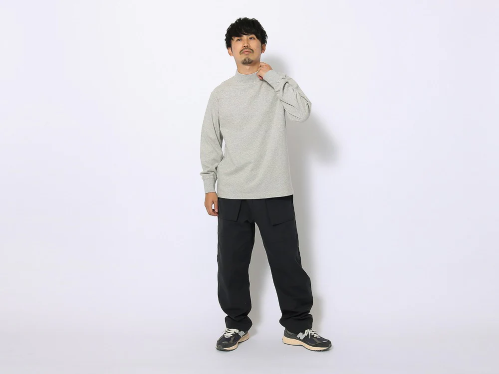 Recycled Cotton Mockneck Long Sleeve T-Shirt - Image 5