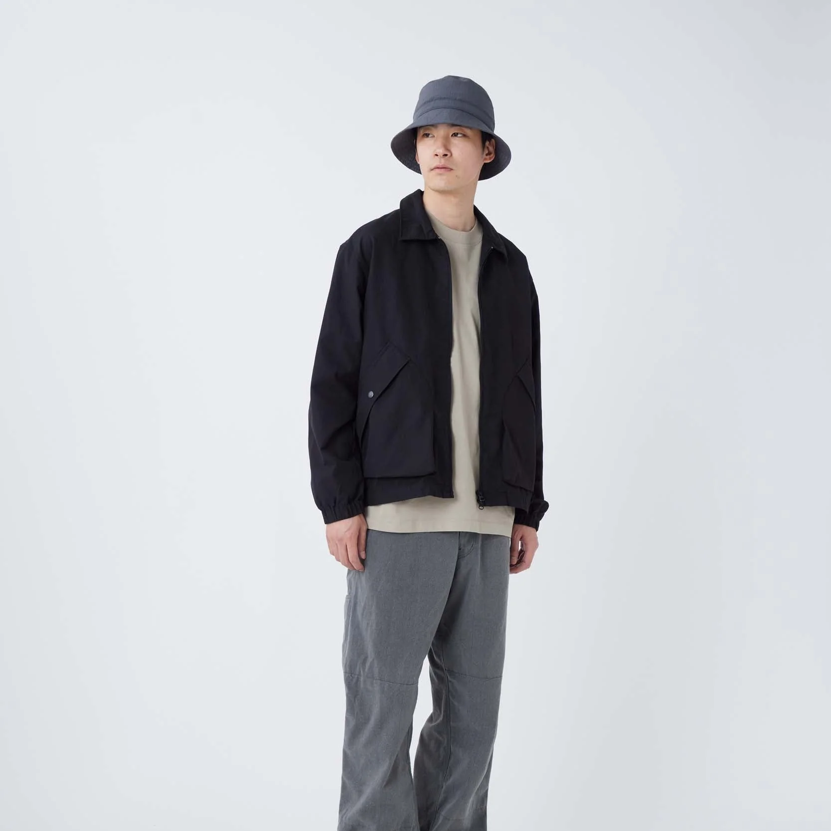 Light Dobby Cloth Harrington Jacket - Image 19