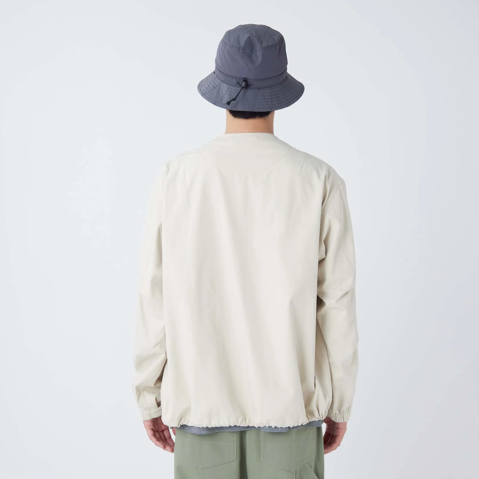 TAKIBI Herringbone Collarless Jacket - Image 11
