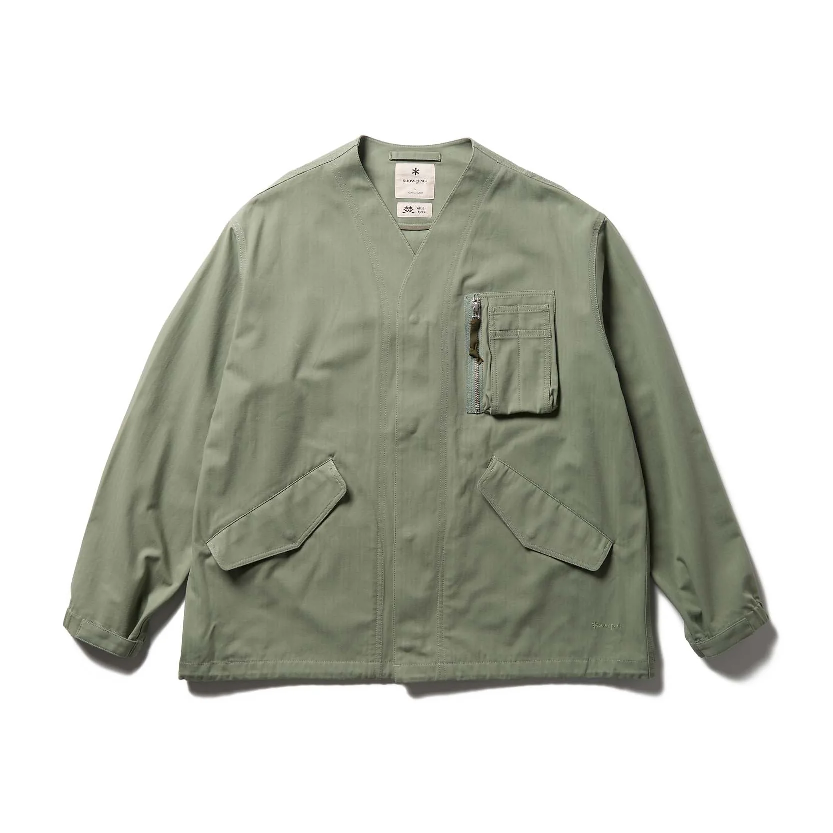 TAKIBI Herringbone Collarless Jacket - Image 19
