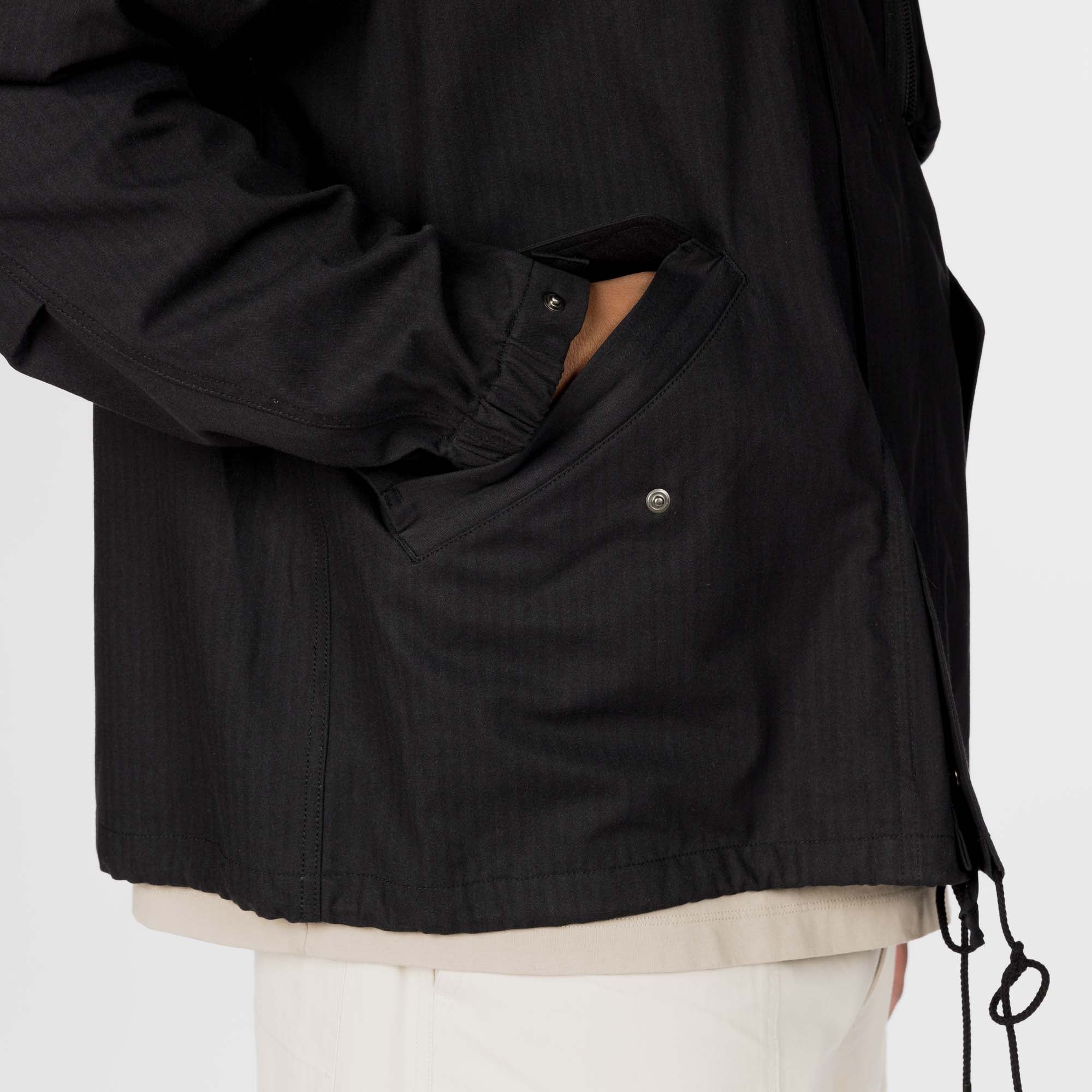 TAKIBI Herringbone Collarless Jacket - Image 6