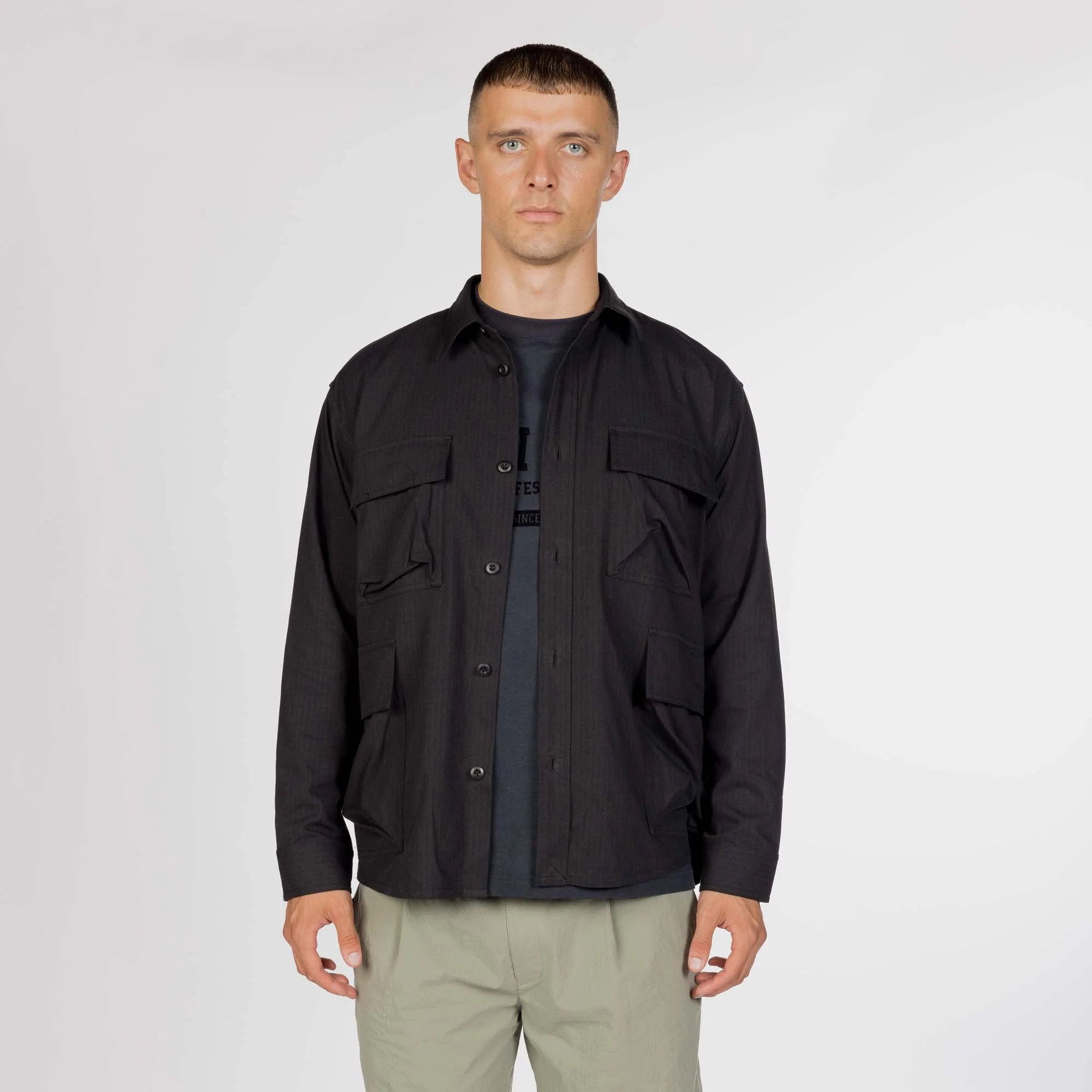 TAKIBI Herringbone Shirt Jacket - Image 6